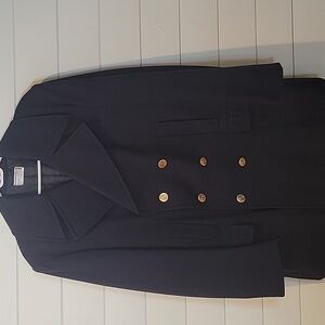 SAKOWITZ MADE IN GREAT BRITAIN VINTAGE  PEACOAT  44  NAVY/GOLD HARDWARE